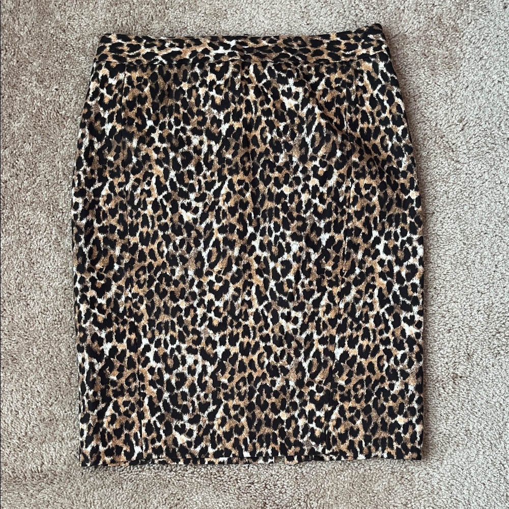 LOFT Leopard Pencil Skirt